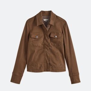 Brown cargo Jacket with Collared Neckline